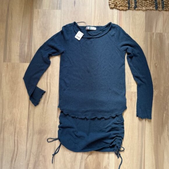 Free people beach Cabo Sweater Skirt Set - Sparkling Indigo NWT - Picture 3 of 10
